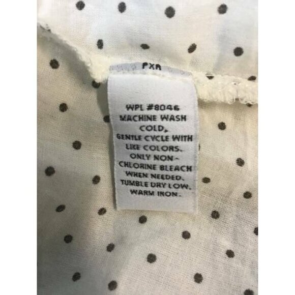 Style & Company Top Plus 16W Ivory Polka Dot V-Neck Button 3/4 Sleeve New 257 - Picture 5 of 5